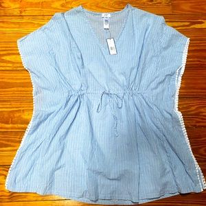 NWT Crown&Ivy Striped Poncho Top